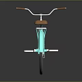 Turquoise Retro Bicycle With Brown Seat Classic Handlebar And Cruiser Wheels