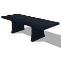 Modern Black Long Sleek Dining Table With Unique Sturdy Legs Design 3d model