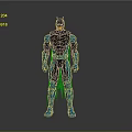 3D Detailed Batman Costume Figure In Blue And Black Standing Pose