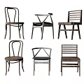 Stylish Wooden Leisure Chairs Featuring Various Back Designs And Classic Styles