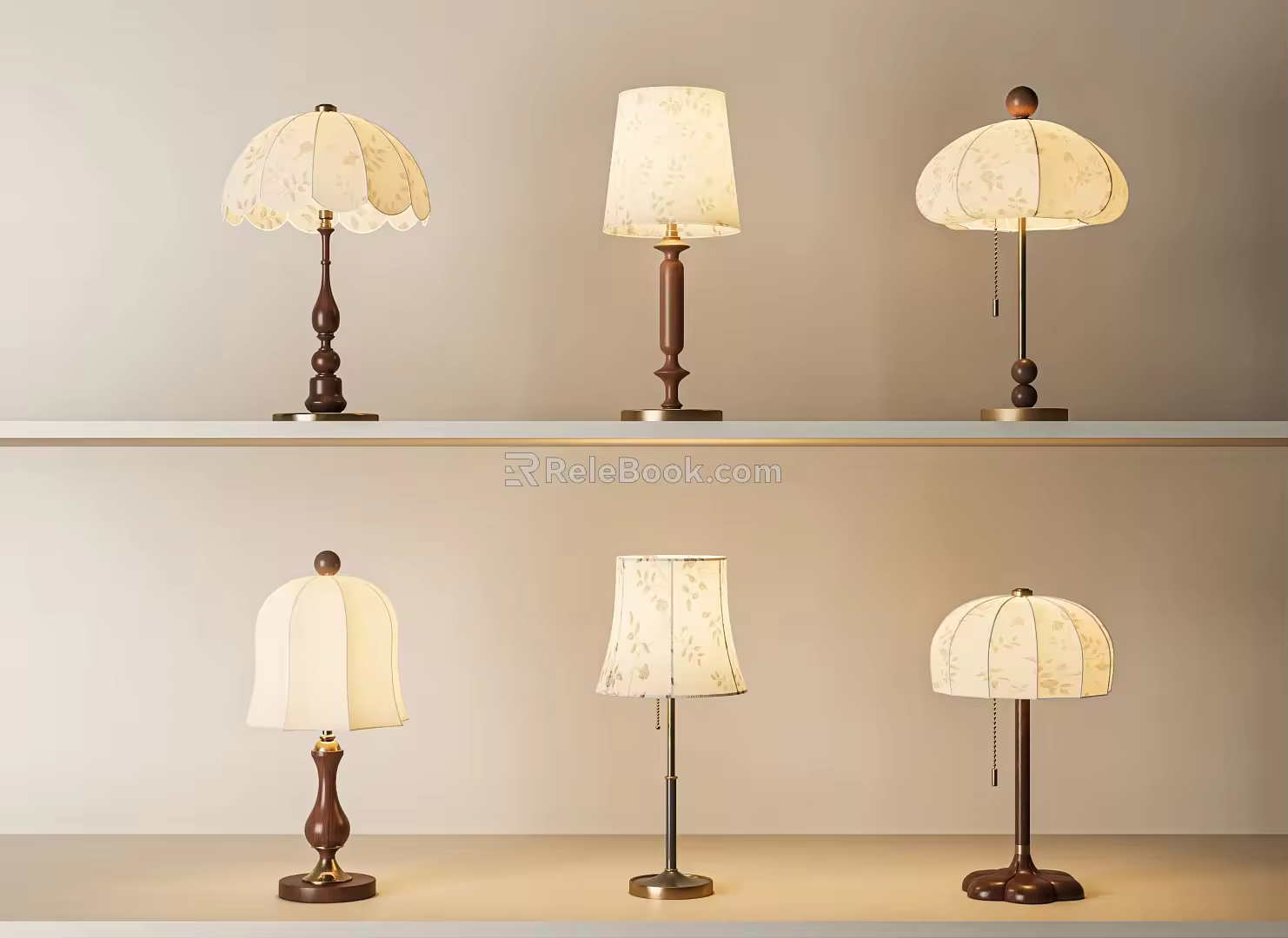 French Middle Style Table Lamp 3d model