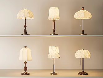 French Middle Style Table Lamp 3d model