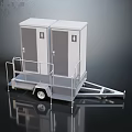 Portable Toilet Trailer With Double Compartments Handrails And Wheels