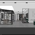Modern Door And Window Showroom Featuring Glass Displays Plants And Lighting