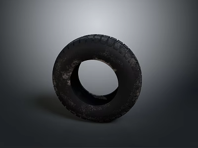 Isolated Automotive Tire with Deep Tread Pattern on Gray Background 3d model