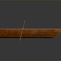 Small Classic Wooden Boat With Oars And Smooth Wooden Structure On Dark Background
