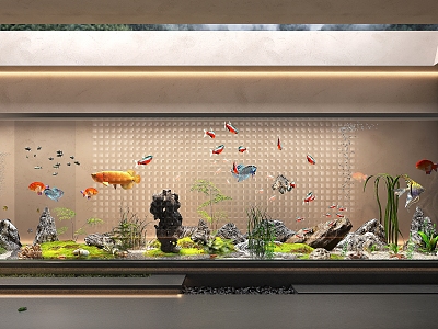 Modern Fish Tank Fish Tank Landscape Fish Tank Cabinet Fish Tank Partition Fish Tank Background Aquarium 3d model