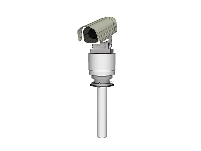 Projection Monitoring Security Camera System Mounted On Metal Pole For Outdoor Surveillance 3d model