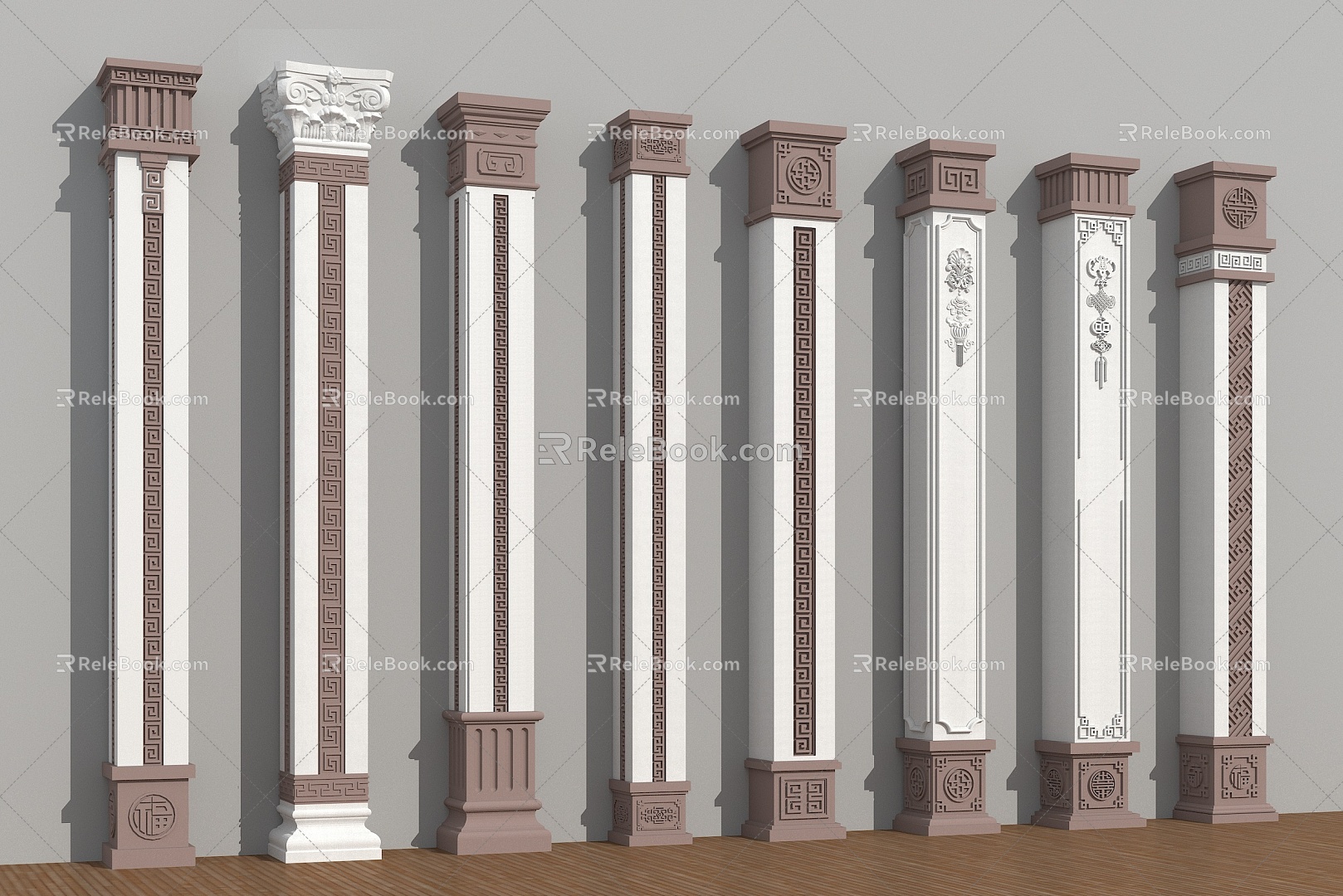 Chinese New Chinese Pillar 3d model