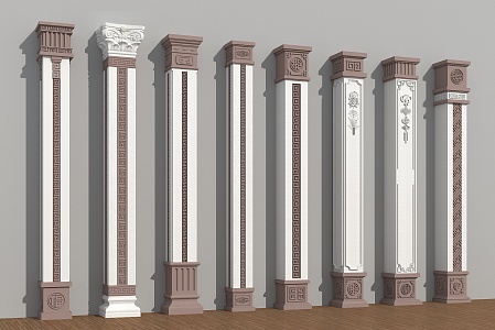 Chinese New Chinese Pillar 3d model