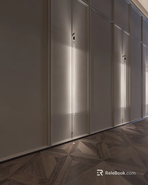 Modern Linear LED Wall Sconces for Interior with Sleek Design and Warm Lighting 3d model