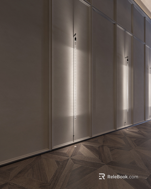 Modern Linear LED Wall Sconces for Interior with Sleek Design and Warm Lighting 3d model 