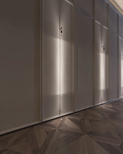 Modern Linear LED Wall Sconces for Interior with Sleek Design and Warm Lighting 3d model