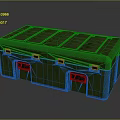 Green Storage Box with Textured Surface and Black Latches for Secure Storage 3d model