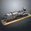 Vintage Steam Train Model On Tracks With Detailed Black Exterior And Display Base