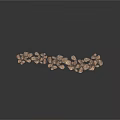 Small Brown Pebbles Arranged In Curved Path For Modern Landscape Design 3d model