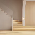 Modern Wooden Stairs Design With LED Lighting And Minimalist Interior Style