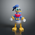 Cartoon Duck Character With Blue Hat Red Bow Tie And Yellow Feet