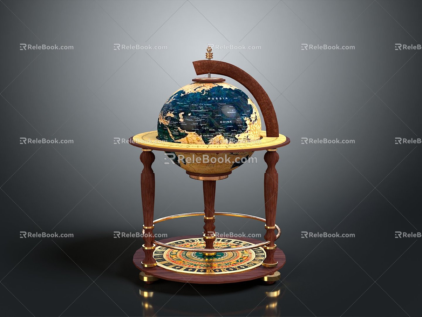 Globe Antique Globe Old Globe Retro Globe Game Item Game Props Game Equipment 3d model