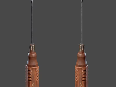Durable Hardware Tools Screwdrivers With Wooden Handles Metal Shafts And Non Slip Design 3d model