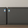 Haier Black Refrigerator And Freezer In Modern Interior With Wooden Floor And Light Wall