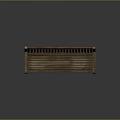 Wooden Outdoor Bench with Slatted Back and Seat and Armrests in Classic Brown Finish
