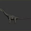 Realistic Dinosaur Model Featuring Spiked Back Long Neck Tail And Textured Skin On Dark Background