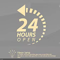 Neon Lamp Combination For 24 Hours Open Business With Illuminated Design