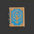Exquisite Blue Decorative Box With Intricate Gold Ornate Patterns And Borders 3d model