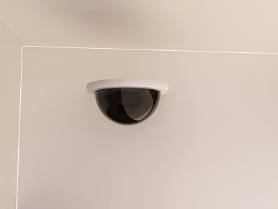 Ceiling Mounted Dome Security Camera In Corner For Indoor Surveillance 3d model