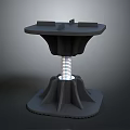 3D Model Mechanical Part With Spring Base Structure and Top Platform