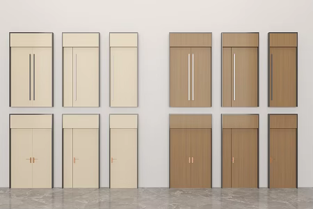 Double-door swing door combination 3d model
