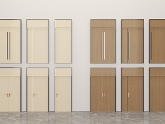 Double-door swing door combination 3d model