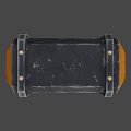 Black And Orange Rectangular Device With Metallic Frame And Glowing Yellow Elements 3d model