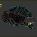 Dark Colored Safety Helmet With Attached Goggles Durable Strap And Comfortable Fit