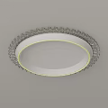 Round Modern Ceiling Light With Gold Crystal Decor And White Ring Design 3d model