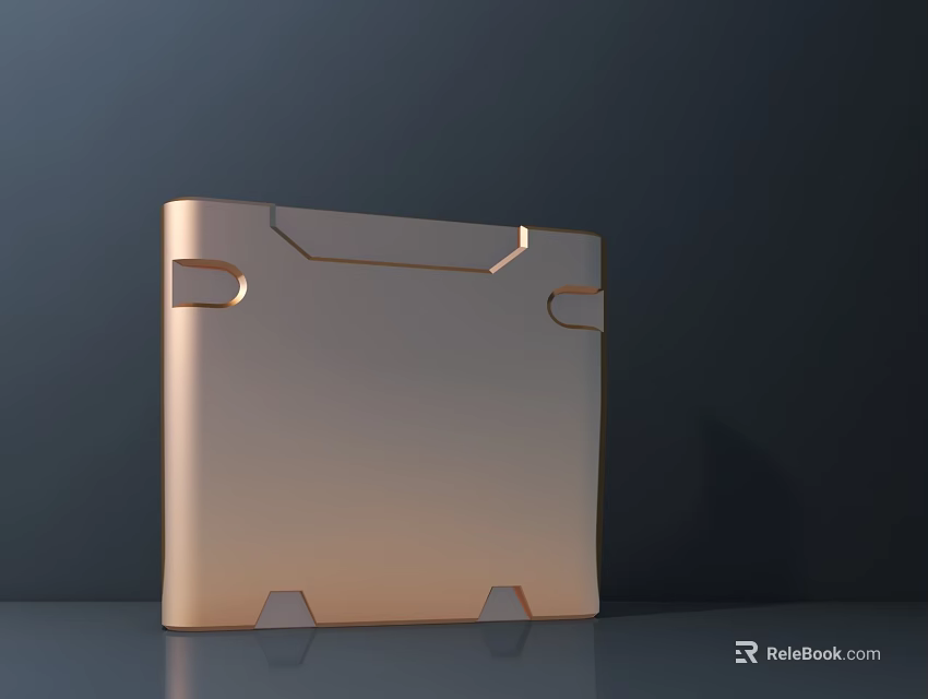 Public Facility Equipment Casing With Rose Gold Metal Material And Smooth Surface Fixed Brackets 3d model