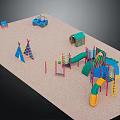 Outdoor Playground Equipment With Slides Climbing Frames Playhouses And Toy Cars