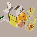 Heavy Duty Industrial Equipment With Conveyor System Rotary Drum Yellow Frame And Control Cabinet
