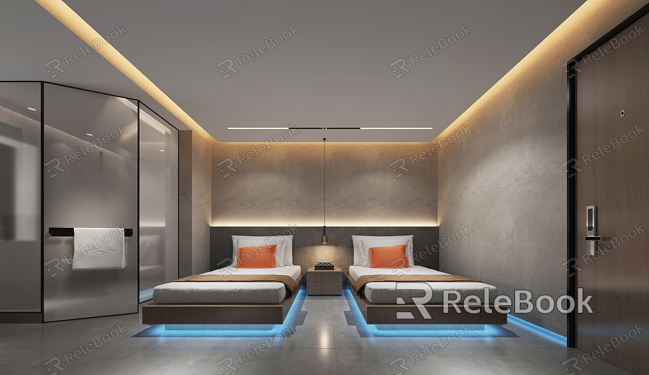 Modern Room E-Sports Hotel Room Double Room model