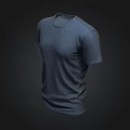 Dark Blue Basic Short Sleeve T Shirt With Simple Everyday Casual Design