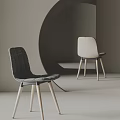 Modern Two Tone Dining Chairs With Woven Fabric And Wooden Legs Design