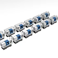 High Precision Industrial Machinery With Modern Metal Design And Neat Row Layout