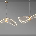 Modern Transparent Arc Pendant Lights With LED Strip And Warm Bulb For Contemporary Interior Decor