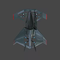 Futuristic Black Flying Vehicle Design With Transparent Canopy Propellers And Red Accents