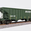Green NHN 326 Freight Car Standing On Railway Track Details