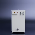 Industrial Equipment With White Casing Warning Sign Top Metal Rod Silver Connections And Keyhole
