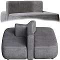 Modern Sectional Sofa with Gray Fabric Soft Cushions and Contemporary Design