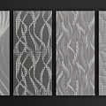 Gray Textured Decorative Panels With Wavy Lines And Interlaced Grid Patterns