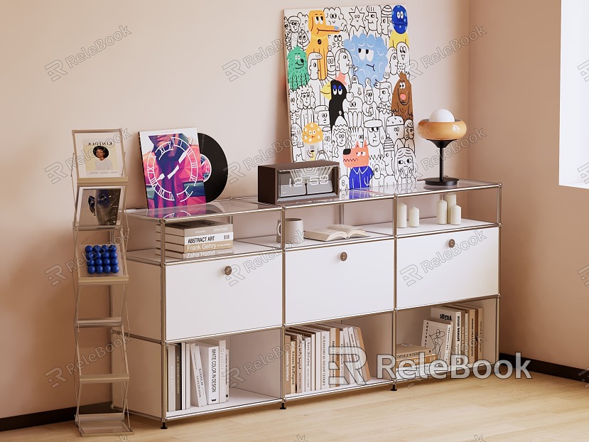 Modern Storage Rack Decorative Cabinet model